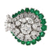 Ring 11.5 White gold ring with diamonds and emeralds 58 Facettes G3495