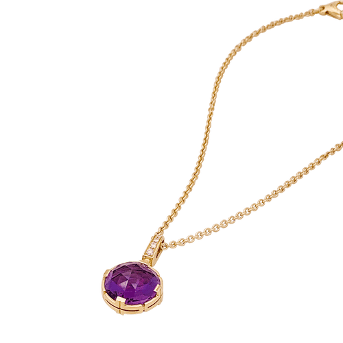 Collier Collier Bulgari, "Parentesi Cocktail", or rose, améthyste, diamants. 58 Facettes 34131