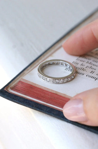 Bague Alliance Diamants Art Déco Platine 58 Facettes