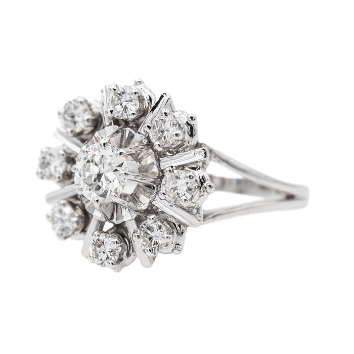 Bague Marguerite Or blanc Diamant