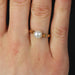 Ring 55 Yellow gold solitaire cultured pearl ring 58 Facettes 13-203