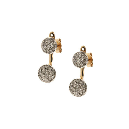 Boucles d'oreilles en or rose et blanc avec diamants