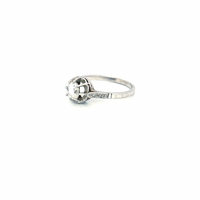 Bague 56 Solitaire Or Blanc Diamant 58 Facettes 101-GS260345