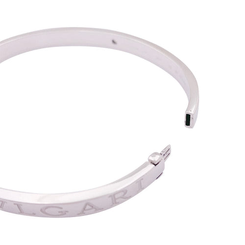 Bracelet Bracelet jonc Bulgari "Bulgari Bulgari" or blanc, diamants. 58 Facettes 34068