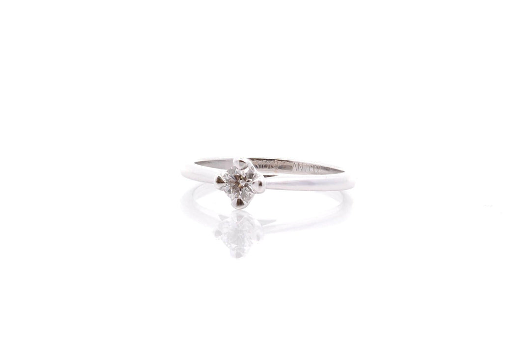 Bague 52 Solitaire diamant en or blanc 58 Facettes 26090