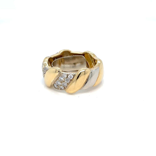 Bague David Webb Diamond Gold Band Ring 58 Facettes