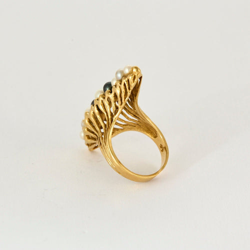 Bague 52 Bague or jaune et perles 58 Facettes FON19512