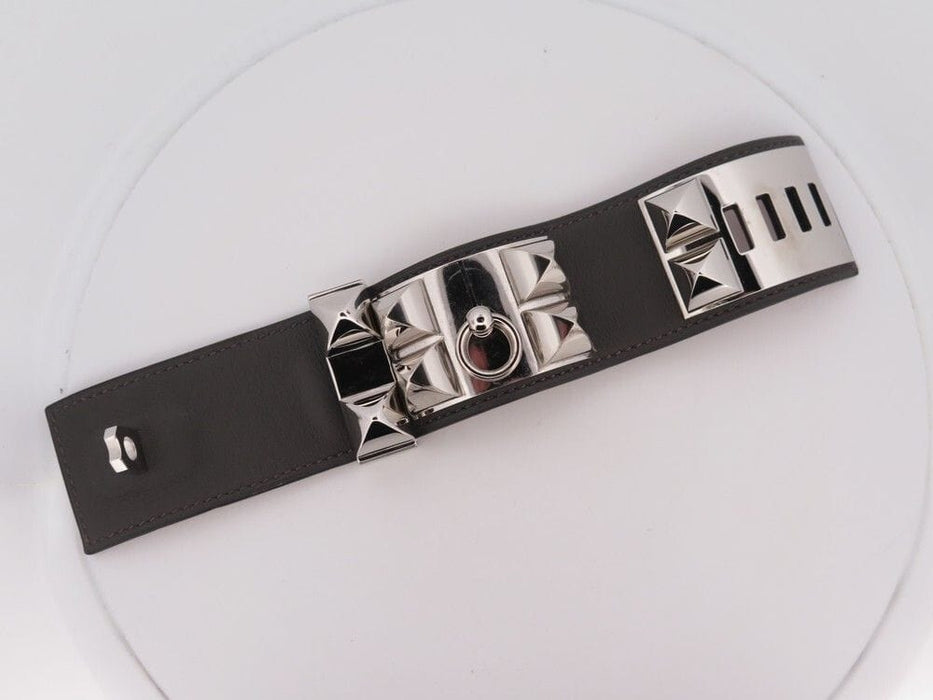 Bracelet bracelet HERMES collier de chien medor cdc cuir swift gris 58 Facettes 260089