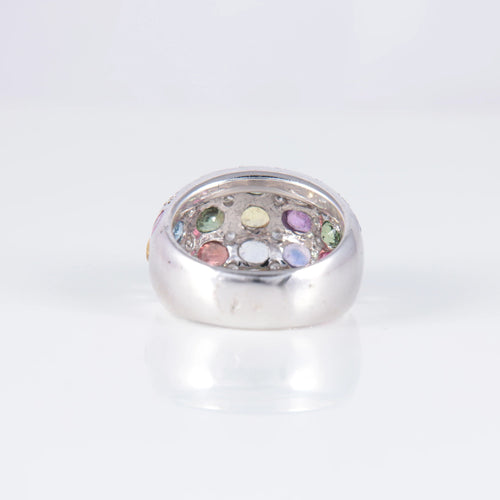 Bague 53 Bague Saphirs Multicolores 58 Facettes