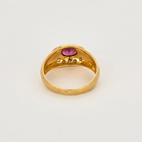 Bague 53 Bague jonc or jaune, rubis et diamants 58 Facettes VIL0648