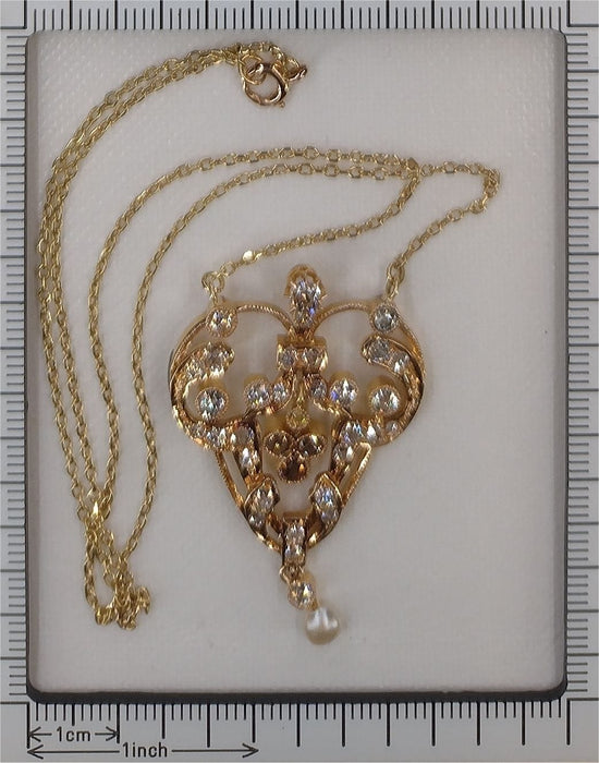 Pendentif Pendentif victorien avec diamants fantaisie rares 58 Facettes 24263-0291