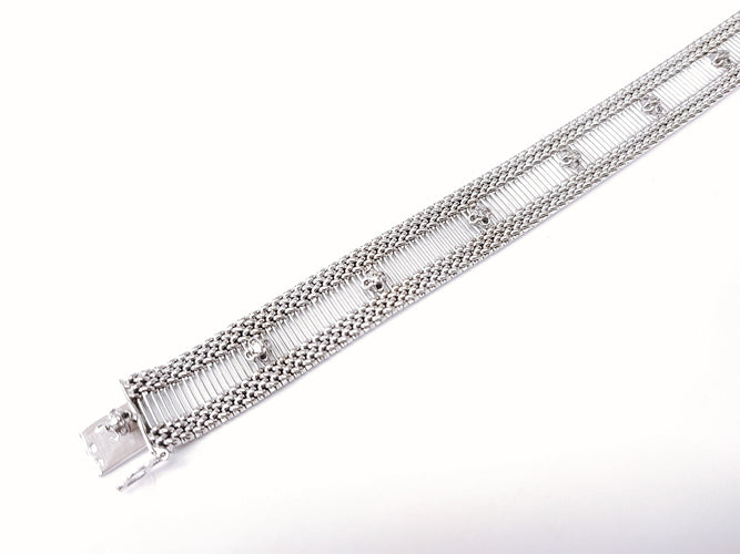 Bracelet Bracelet ruban or blanc et diamants 1950-1960 58 Facettes BRA.RUBAN.B.1333