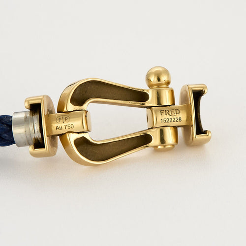 Bracelet FRED - Force 10 - Grand Modèle - Bracelet or jaune et diamants, cable marine 58 Facettes B250443