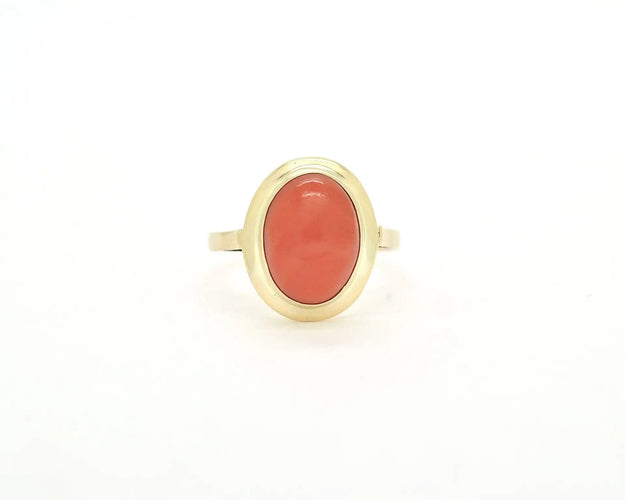Bague Bague en or jaune avec corail 58 Facettes 13081
