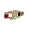 Bague 55.5 Bague en or, diamants et rubis de style Chevalier 58 Facettes Q52B