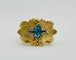 Bague 57 Bague vintage en or jaune avec aigue-marine marquise et diamants 58 Facettes 50300