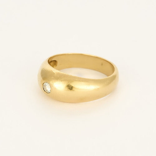 Bague jonc en or jaune et diamant