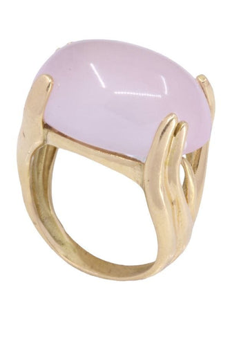 Bague 54 Bague or jaune quartz rose 58 Facettes 1000