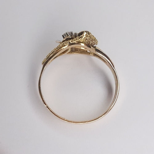 Bague 54 Bague Coquillage or jaune diamants 58 Facettes