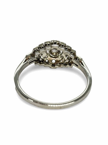 Bague 57 Bague ancienne or blanc et diamants 0,25 ct 58 Facettes 1007