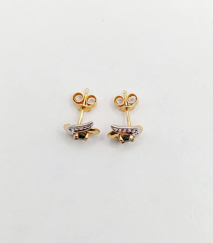 Boucles d'oreilles Puces d'oreilles vintage style art nouveau en or 18k et saphirs 58 Facettes A06585