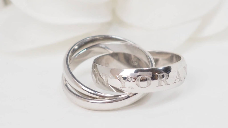 Bague Cartier - Bague Vintage Or Amour et Trinity en or blanc 58 Facettes