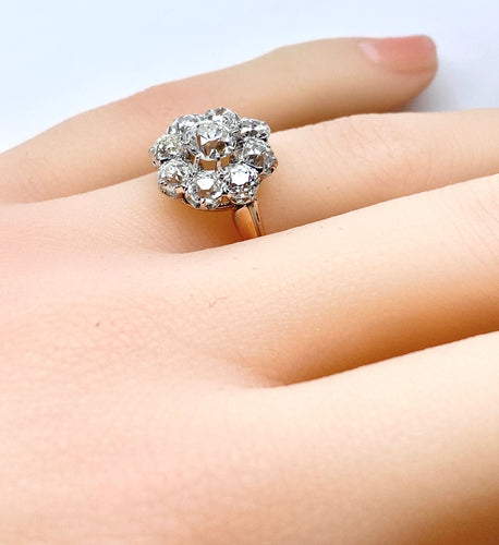 Bague 52 Bague marguerite or blanc, or rose et diamants 58 Facettes AB658