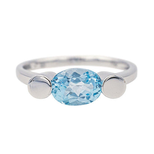 Bague 56 Bague Or blanc Topaze 58 Facettes 4098650RV