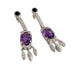 ART DECO STYLE EARRINGS in 18 KT GOLD with DIAMONDS, ONYX AND AMETHYST 58 Facettes Q17B