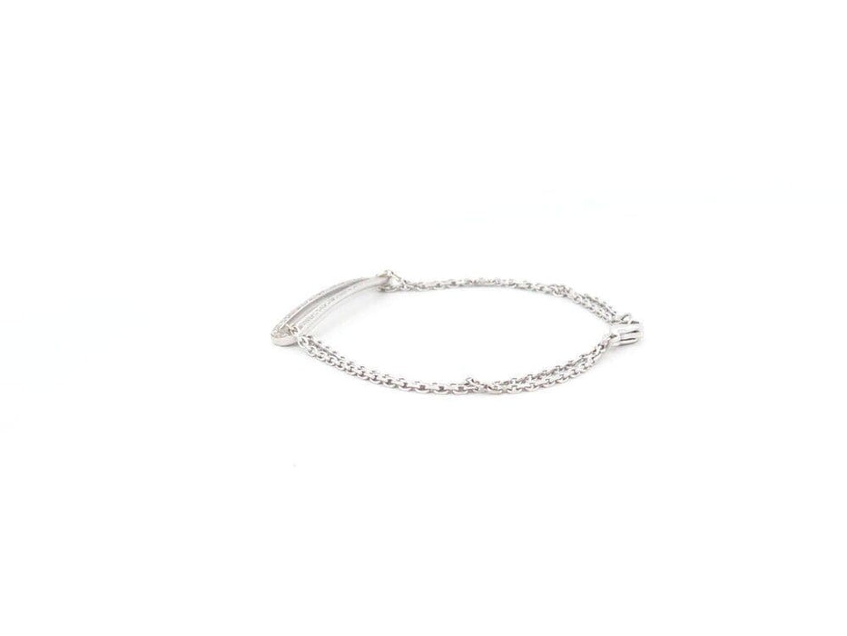 Bracelet bracelet DINH VAN maillon slim 14 or blanc 18k diamants 0.48 ct 58 Facettes 265172