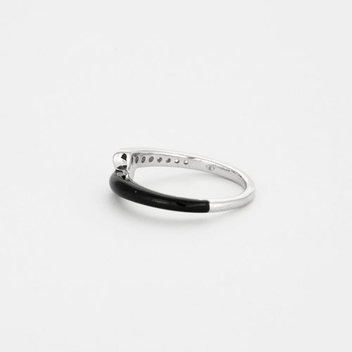 Bague 54 Bague or blanc céramique noire 58 Facettes 3131752