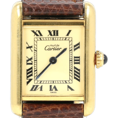 Montre Cartier Montre Tank Vermeil Must De Cartier Vermeil 58 Facettes MT43355