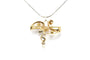 Collier Collier Art Nouveau en or jaune 18 carats et argent 925, perles et diamants taille rose 58 Facettes B778