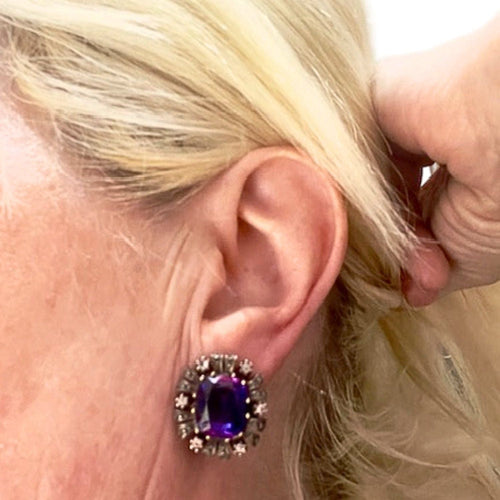 Bague 55 ensemble de bague et boucles d'oreilles en or et argent avec saphirs 58 Facettes Q109B(946)