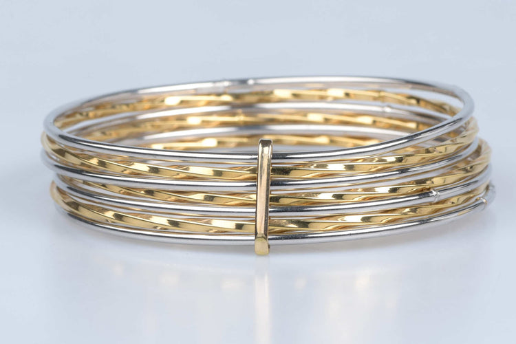 Bracelet Bracelet semainier en or blanc et jaune 58 Facettes brsemainier-105