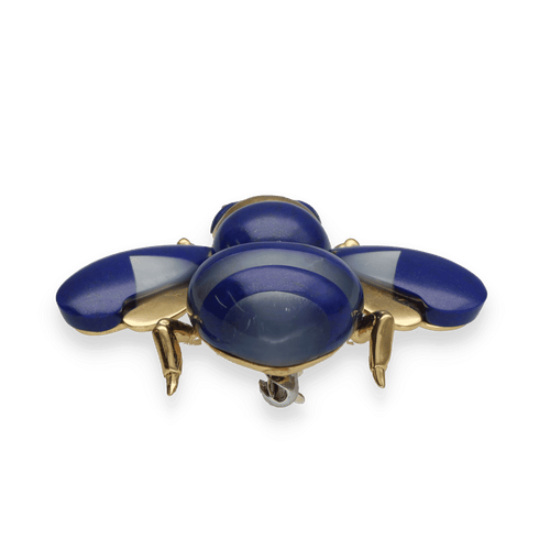 Broche Broche Abeille – Or Jaune 18k – Lapis-Lazuli et Nacre – Vers 1980 58 Facettes FB10877