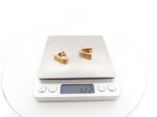 Boutons de manchette boutons de manchettes guilloches pointes de diamant or jaune 18k 12gr links 58 Facettes 271267