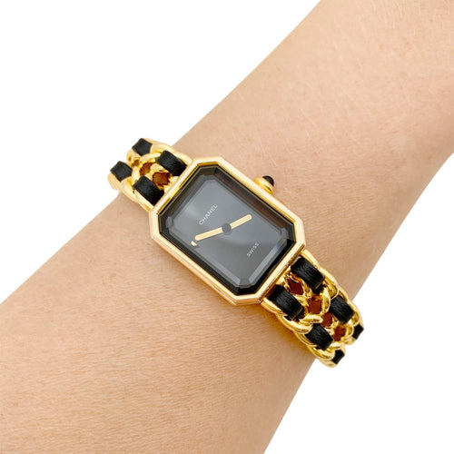 Montre Montre Chanel, "Première", plaqué or, cuir. 58 Facettes 34816
