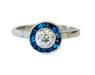 Bague 54 Bague en platine 950 avec diamants et saphirs 58 Facettes Q99B