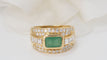 Bague 52 Bague Jonc en or jaune, émeraude et diamants 58 Facettes 31317