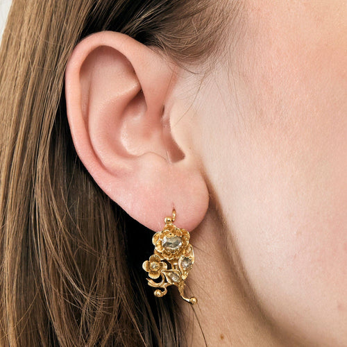 Boucles d'oreilles Boucles d'oreilles provencales or jaune et diamants 58 Facettes LF24