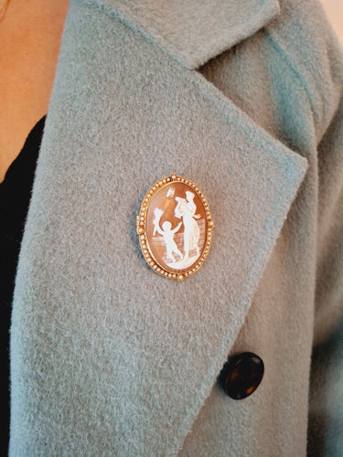 Broche Broche Camée Coquillage Et Perles 58 Facettes 984985