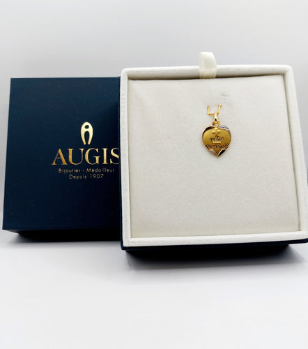 AUGIS - Pendentif médaille d'amour or "+ qu'hier - que demain" - La Sentimentale