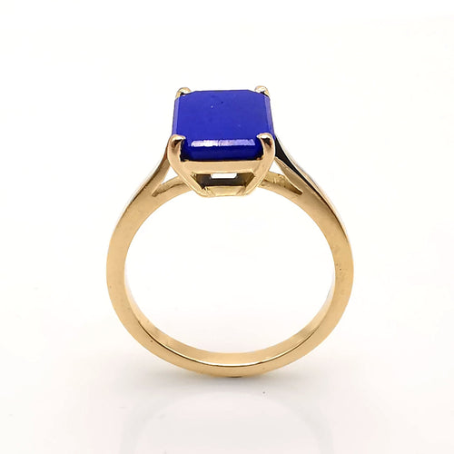Bague 53 Bague or jaune lapis lazuli 58 Facettes