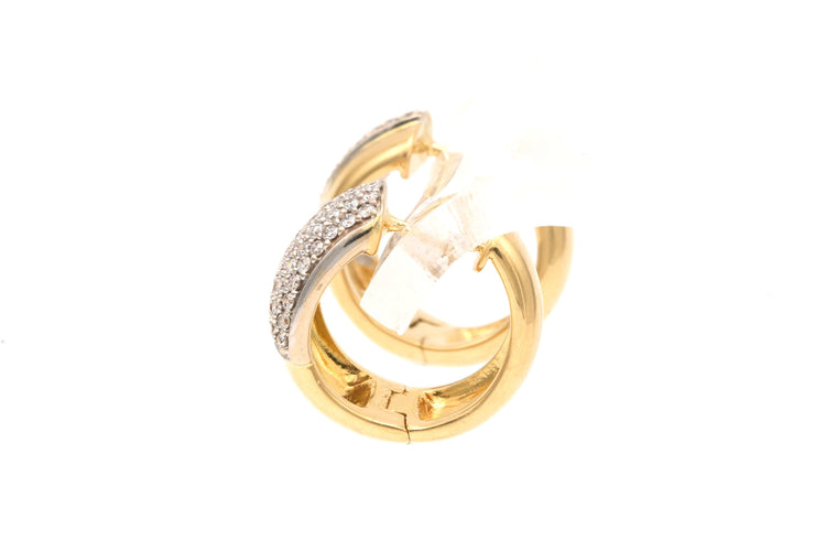 Boucles d'oreilles Boucles d'oreilles contemporaines en or jaune 18 carats serties de diamants "taille" brillant (+-0.448ct) 58 Facettes 21900