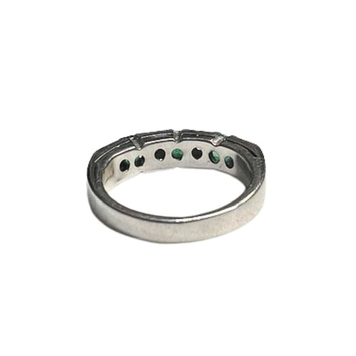 Bague Bague en or blanc avec diamants et émeraudes 58 Facettes Q95B(524)