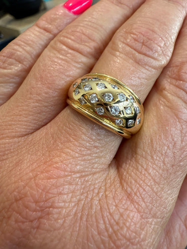 Bague 58 Bague or jaune et diamants 58 Facettes 469/18