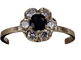 Bague 53.5 Vintage Blue sapphire & Diamond Flower ring 58 Facettes BA 122