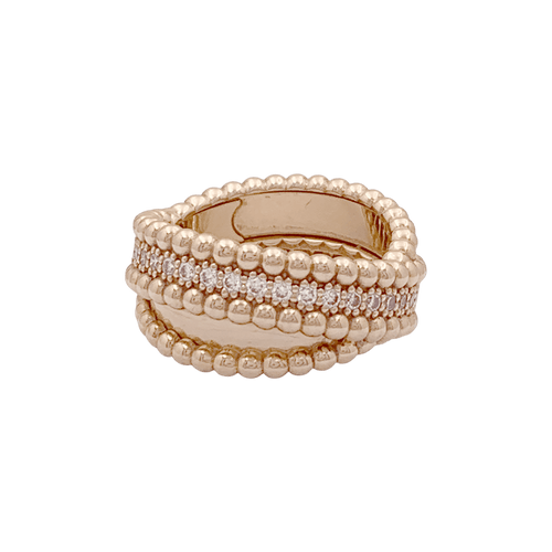 Bague 53 Bague VAN CLEEF ET ARPELS,"Duo Perlée", or rose, diamants. 58 Facettes 34781