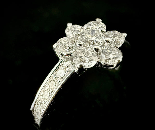 Bague 51.5 Bague or blanc diamants 58 Facettes